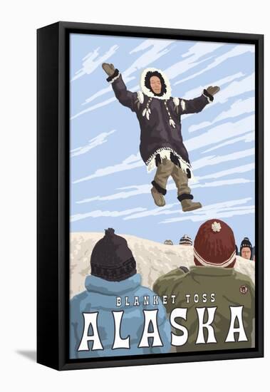 Blanket Toss, Barrow, Alaska-Lantern Press-Framed Stretched Canvas