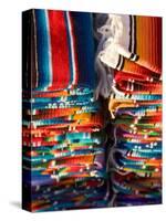 Blankets in Market, Local Craft, San Cristobal de Las Casas, Chiapas Province, Mexico-Peter Adams-Stretched Canvas