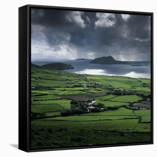 Blasket Sound to Blasket Islands and Slea Head, Dingle Peninsula, Munster, Republic of Ireland-Stuart Black-Framed Stretched Canvas