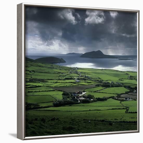 Blasket Sound to Blasket Islands and Slea Head, Dingle Peninsula, Munster, Republic of Ireland-Stuart Black-Framed Photographic Print