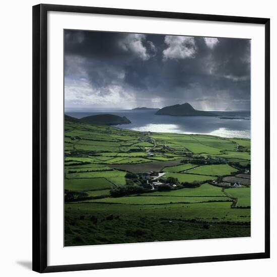 Blasket Sound to Blasket Islands and Slea Head, Dingle Peninsula, Munster, Republic of Ireland-Stuart Black-Framed Photographic Print