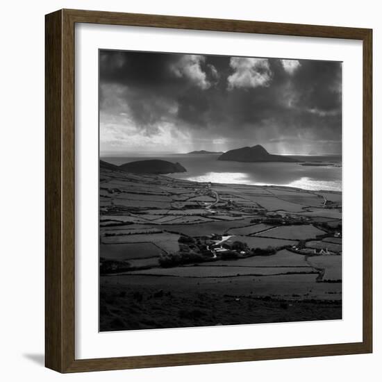 Blasket Sound to Blasket Islands and Slea Head, Dingle Peninsula, Munster, Republic of Ireland-Stuart Black-Framed Photographic Print