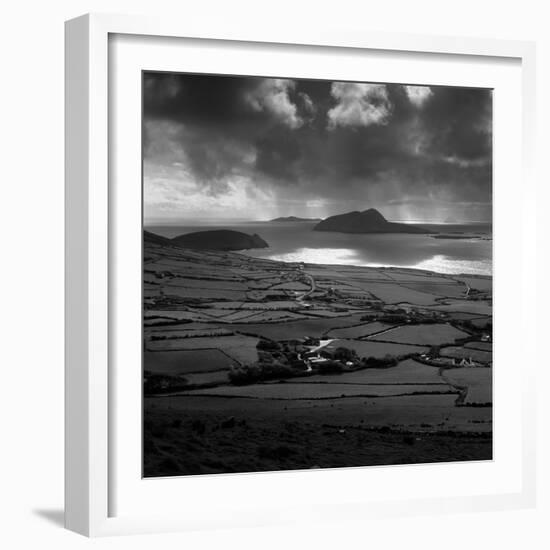 Blasket Sound to Blasket Islands and Slea Head, Dingle Peninsula, Munster, Republic of Ireland-Stuart Black-Framed Photographic Print