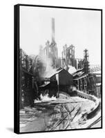 Blast Furnace at Steel Mill-null-Framed Stretched Canvas