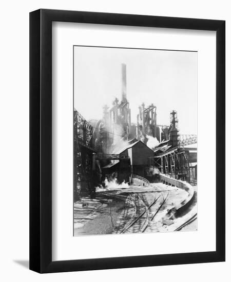 Blast Furnace at Steel Mill-null-Framed Premium Photographic Print