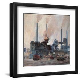 Blast Furnace of Hoesch Steel-Eugen Bracht-Framed Art Print