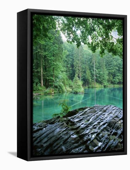 Blausee, Kandersteg, Berner Oberland, Switzerland-Jon Arnold-Framed Stretched Canvas