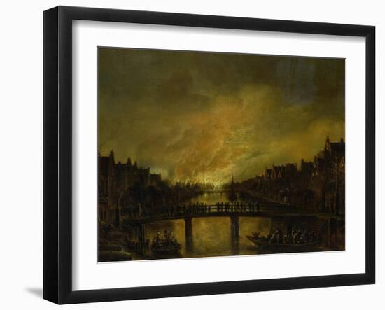 Blaze in Amsterdam-Aert van der Neer-Framed Giclee Print