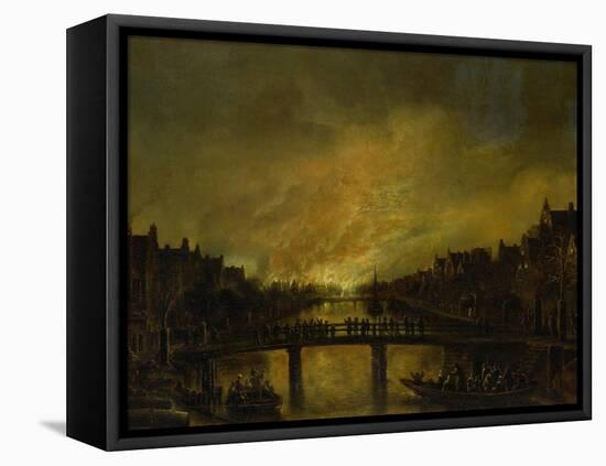 Blaze in Amsterdam-Aert van der Neer-Framed Stretched Canvas