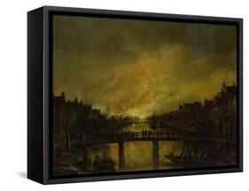 Blaze in Amsterdam-Aert van der Neer-Framed Stretched Canvas