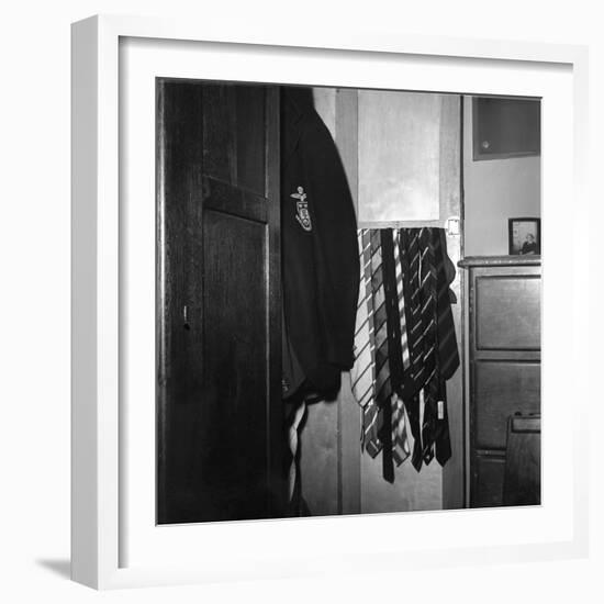 Blazer and School Ties Hanging in Room of a Merten College Student at Oxford University-null-Framed Photographic Print