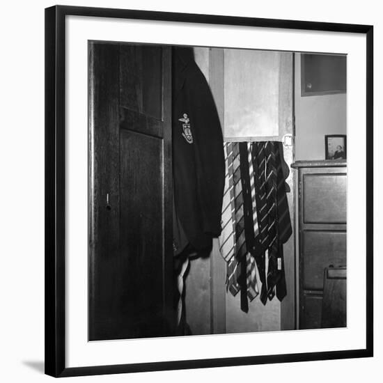 Blazer and School Ties Hanging in Room of a Merten College Student at Oxford University-null-Framed Photographic Print