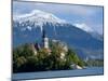 Bled Castle and Julian Alps, Lake Bled, Bled Island, Slovenia-Lisa S. Engelbrecht-Mounted Premium Photographic Print