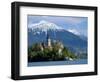 Bled Castle and Julian Alps, Lake Bled, Bled Island, Slovenia-Lisa S. Engelbrecht-Framed Photographic Print