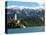 Bled Castle and Julian Alps, Lake Bled, Bled Island, Slovenia-Lisa S^ Engelbrecht-Stretched Canvas