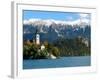 Bled Castle and Julian Alps, Lake Bled, Bled Island, Slovenia-Lisa S^ Engelbrecht-Framed Photographic Print