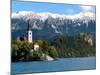 Bled Castle and Julian Alps, Lake Bled, Bled Island, Slovenia-Lisa S^ Engelbrecht-Mounted Photographic Print