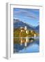 Bled Island with the Church of the Assumption and Bled Castle Illuminated at Dusk, Lake Bled-Doug Pearson-Framed Photographic Print