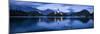 Bled Island with the Church of the Assumption at dusk, Lake Bled, Upper Carniola, Slovenia-Panoramic Images-Mounted Photographic Print