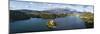 Bled Island with the Church of the Assumption at dusk, Lake Bled, Upper Carniola, Slovenia-Panoramic Images-Mounted Photographic Print