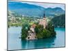 Bled, Upper Carniola, Slovenia. Church of the Assumption on Bled Island.-null-Mounted Photographic Print