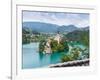 Bled, Upper Carniola, Slovenia. Church of the Assumption on Bled Island.-null-Framed Photographic Print