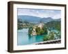 Bled, Upper Carniola, Slovenia. Church of the Assumption on Bled Island.-null-Framed Photographic Print