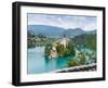 Bled, Upper Carniola, Slovenia. Church of the Assumption on Bled Island.-null-Framed Photographic Print