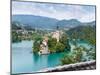 Bled, Upper Carniola, Slovenia. Church of the Assumption on Bled Island.-null-Mounted Photographic Print