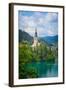 Bled, Upper Carniola, Slovenia. Church of the Assumption on Bled Island.-null-Framed Photographic Print