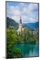 Bled, Upper Carniola, Slovenia. Church of the Assumption on Bled Island.-null-Mounted Photographic Print