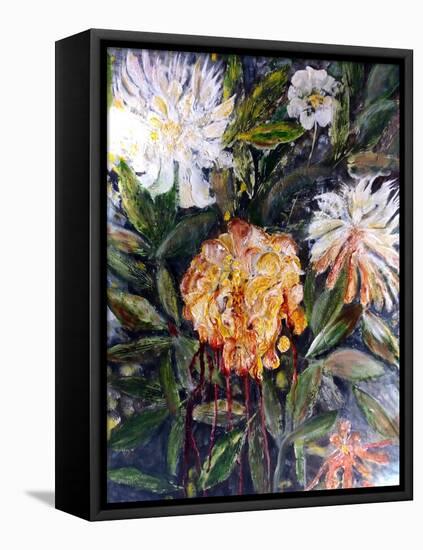 Bleeding Peony-jocasta shakespeare-Framed Stretched Canvas