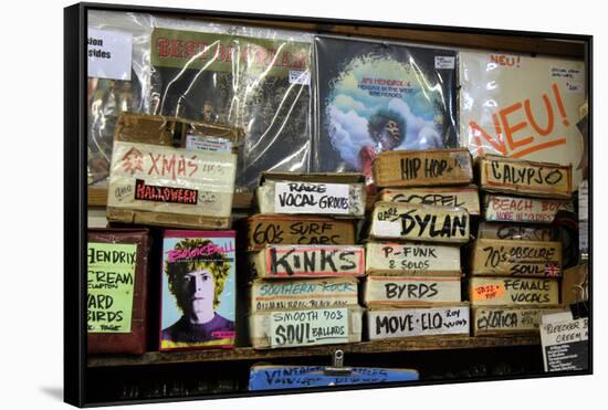 Bleeker Street Record Shop NYC-null-Framed Stretched Canvas