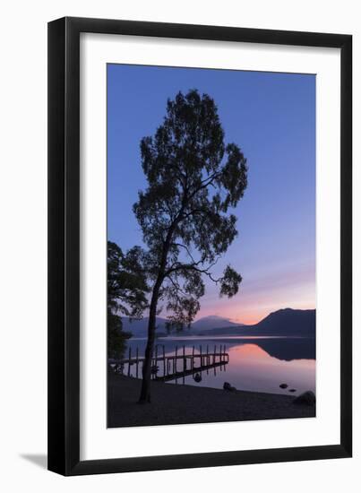 Blencathra and Derwent Water sunrise, Lake District National Park, Cumbria, England, United Kingdom-John Potter-Framed Photographic Print