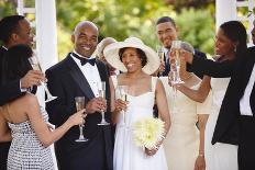 Wedding Guests Toasting Bride and Groom-Blend Images-Framed Photographic Print