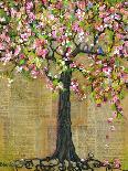 Flowers and Two Butterflies Tree Print-Blenda Tyvoll-Art Print