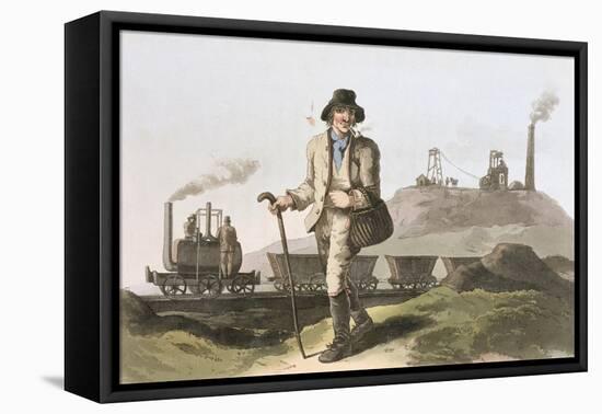 Blenkinsop Locomotive at Middleton Colliery Near Leeds, Costume of Yorkshire Engraved Havell-George Walker-Framed Stretched Canvas