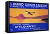 Bleriot Flown By Swiss Aviator Opens The Season Over Lake Lugano-null-Framed Stretched Canvas