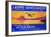 Bleriot Flown By Swiss Aviator Opens The Season Over Lake Lugano-null-Framed Art Print