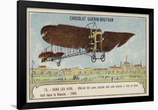 Bleriot Making a Test Flight in a Monoplane, France, 1908-null-Framed Giclee Print