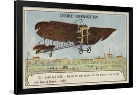 Bleriot Making a Test Flight in a Monoplane, France, 1908-null-Framed Giclee Print