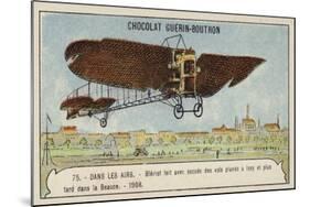 Bleriot Making a Test Flight in a Monoplane, France, 1908-null-Mounted Giclee Print