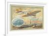 Bleriot Monoplane and a View of Paris Showing the Pont Neuf-null-Framed Giclee Print