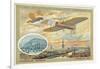 Bleriot Monoplane and a View of Paris Showing the Pont Neuf-null-Framed Giclee Print