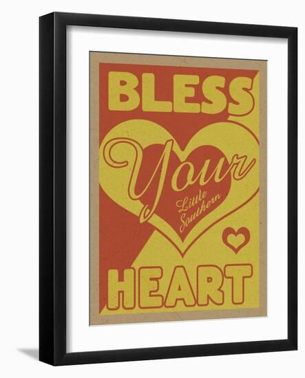 BLess Your Little Southern Heart-Old Red Truck-Framed Giclee Print