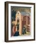 Blessed Resuscitates Son of Gentleman, Tile from Altarpiece of Blessed Humility-Pietro Lorenzetti-Framed Giclee Print