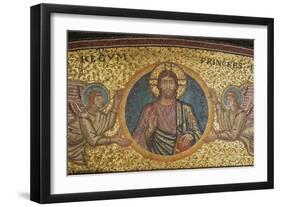 Blessing Christ, Detail of Mosaic from Niche of Tomb of Pope Pius XI, Vatican Grottoes-null-Framed Giclee Print