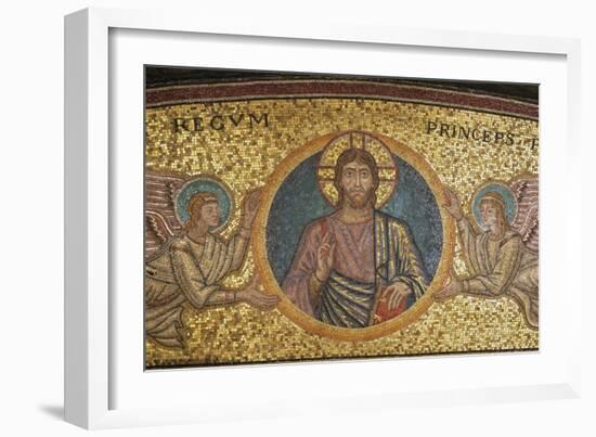 Blessing Christ, Detail of Mosaic from Niche of Tomb of Pope Pius XI, Vatican Grottoes-null-Framed Giclee Print