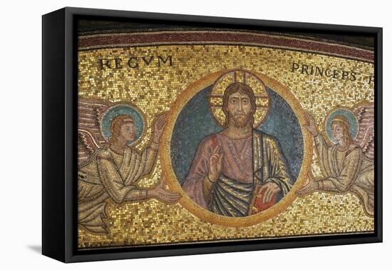 Blessing Christ, Detail of Mosaic from Niche of Tomb of Pope Pius XI, Vatican Grottoes-null-Framed Stretched Canvas