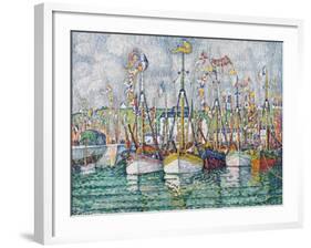 Blessing of the Tuna Fleet at Groix, 1923-Paul Signac-Framed Giclee Print